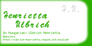 henrietta ulbrich business card